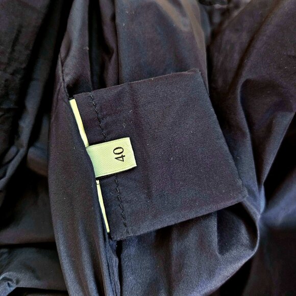 VALENTINO NAVY RUFFLE TRIM NECK TIE JACKET (40) - Picture 7 of 15